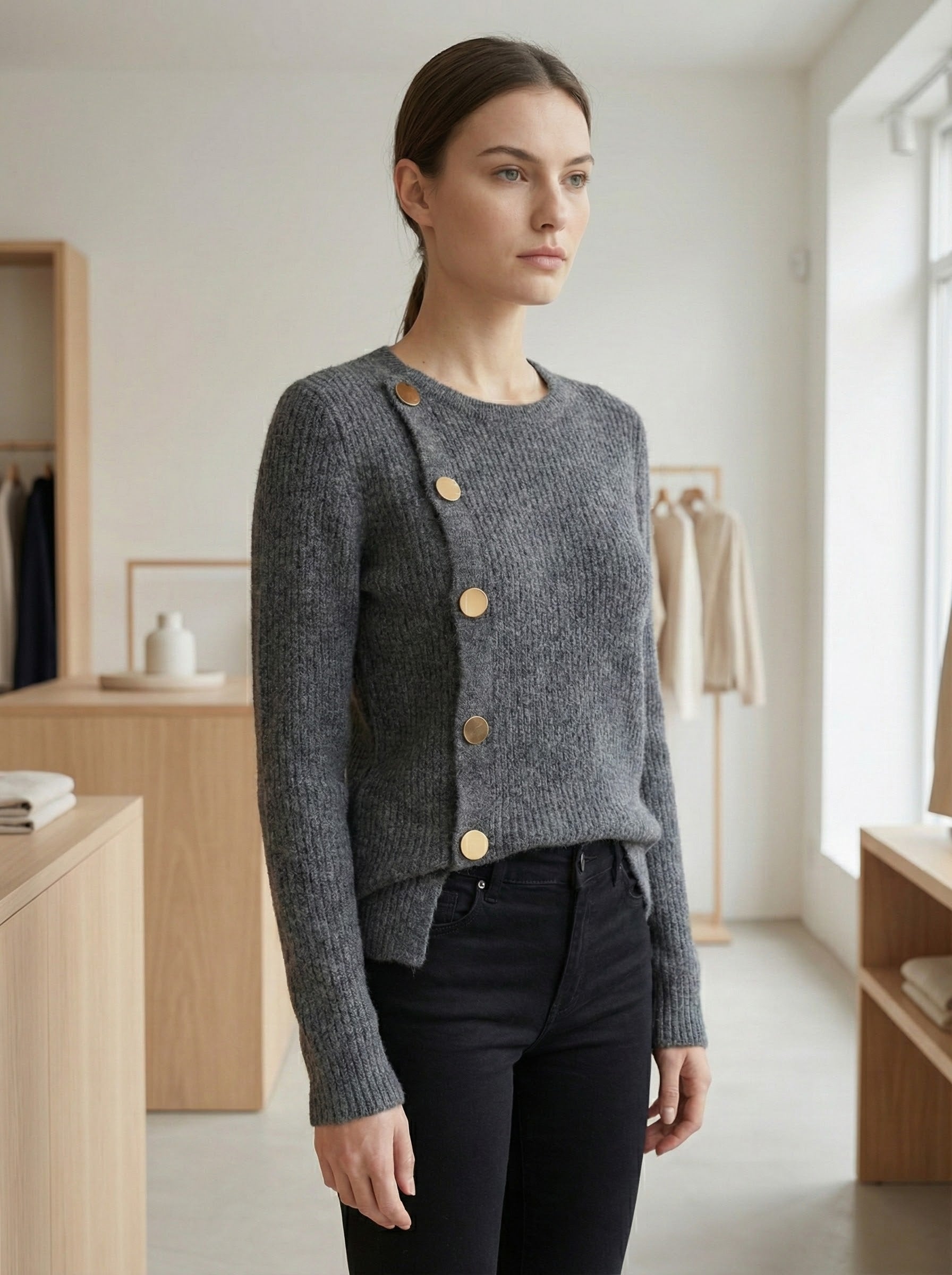 Bottoni decorativi in ​​metallo per maglioni in primavera, autunno e inverno