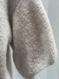 baby alpaca Mid-length sleeve Cardigan crew neck art.21287