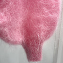 Baby mohair, V-neck collar, long-sleeved, Casual, puff sleeves style art.mh6102