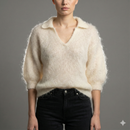 Baby mohair, V-neck polo collar, short-sleeved, Casual, Short style art.mh6101