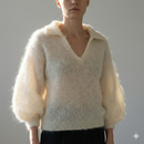 Baby mohair, V-neck polo collar, short-sleeved, Casual, Short style art.mh6101