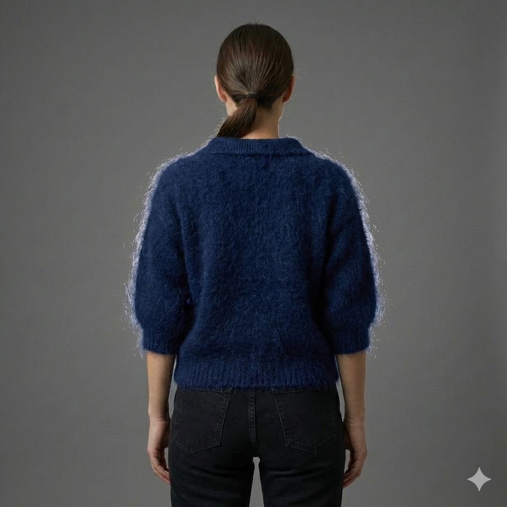 Baby mohair, V-neck polo collar, short-sleeved, Casual, Short style art.mh6101