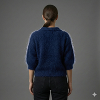 Baby mohair, V-neck polo collar, short-sleeved, Casual, Short style art.mh6101