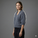 Baby mohair, V-neck polo collar, short-sleeved, Casual, Short style art.mh6101