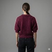 Baby mohair, V-neck polo collar, short-sleeved, Casual, Short style art.mh6101