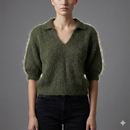 Baby mohair, V-neck polo collar, short-sleeved, Casual, Short style art.mh6101