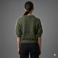 Baby mohair, V-neck polo collar, short-sleeved, Casual, Short style art.mh6101