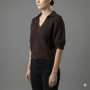 Baby mohair, V-neck polo collar, short-sleeved, Casual, Short style art.mh6101