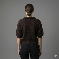 Baby mohair, V-neck polo collar, short-sleeved, Casual, Short style art.mh6101