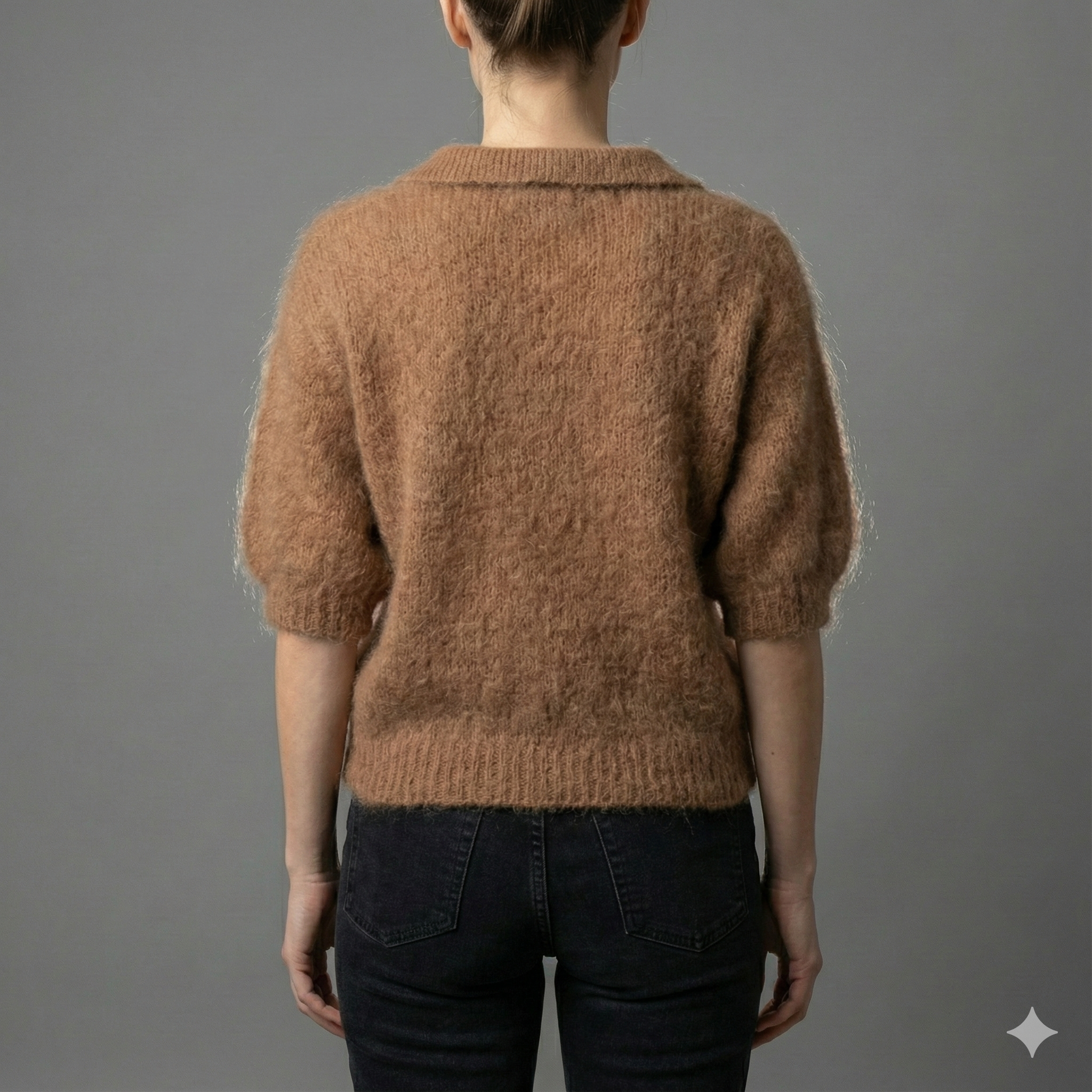 Baby mohair, V-neck polo collar, short-sleeved, Casual, Short style art.mh6101