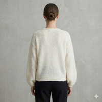 baby alpaca long sleeve Cardigan crew neck art.21502