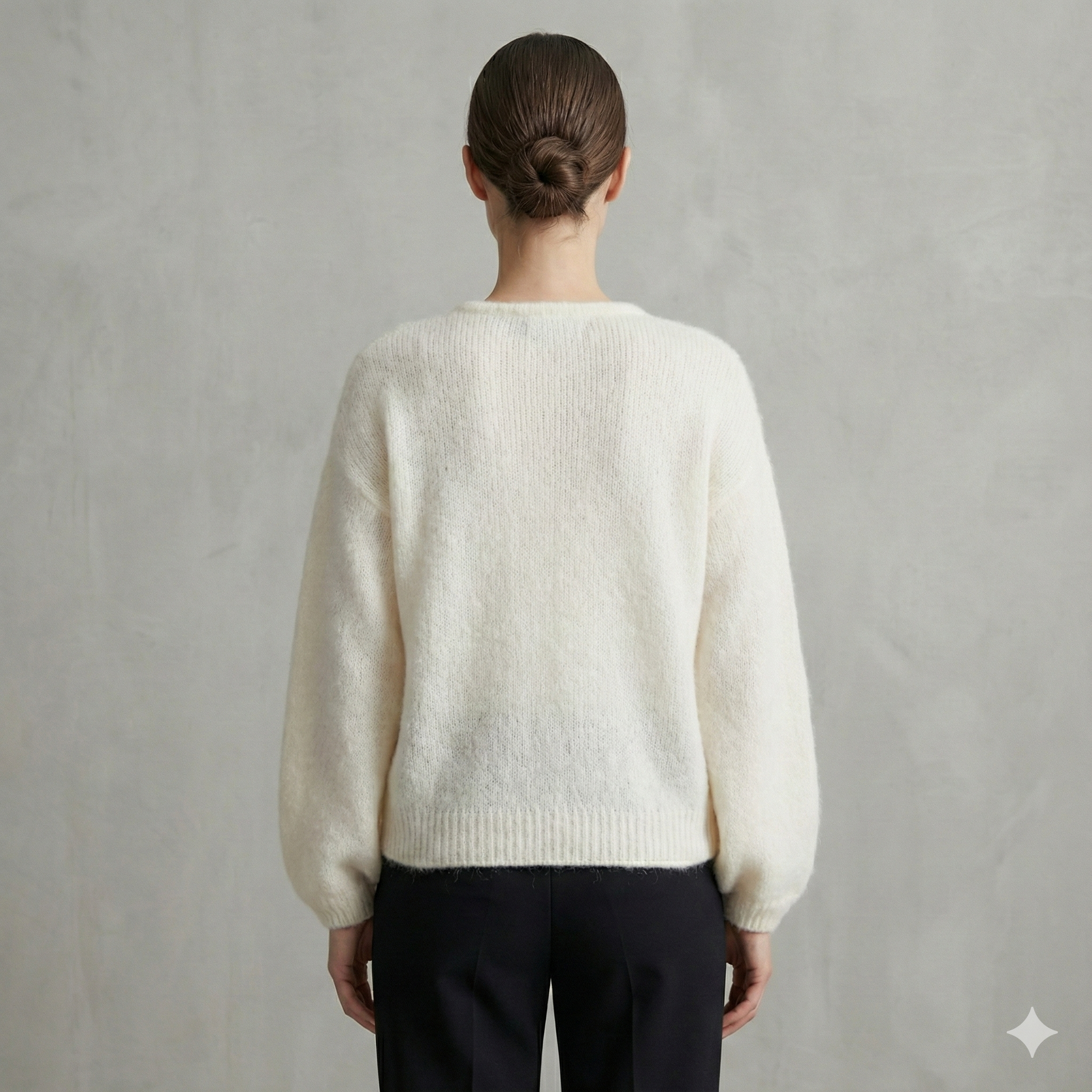 baby alpaca long sleeve Cardigan crew neck art.21502