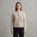 baby alpaca long sleeve Cardigan crew neck art.21502