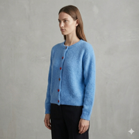 baby alpaca long sleeve Cardigan crew neck art.21502