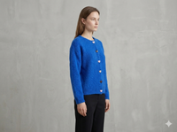 baby alpaca long sleeve Cardigan crew neck art.21502