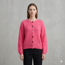 baby alpaca long sleeve Cardigan crew neck art.21502