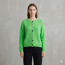 baby alpaca long sleeve Cardigan crew neck art.21502