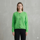 baby alpaca long sleeve Cardigan crew neck art.21502