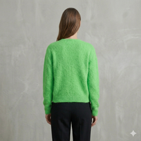 baby alpaca long sleeve Cardigan crew neck art.21502