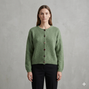 baby alpaca long sleeve Cardigan crew neck art.21502