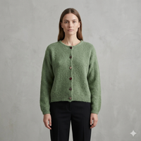 baby alpaca long sleeve Cardigan crew neck art.21502