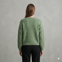 baby alpaca long sleeve Cardigan crew neck art.21502