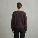 baby alpaca long sleeve Cardigan crew neck art.21502