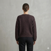 baby alpaca long sleeve Cardigan crew neck art.21502