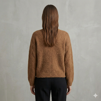 baby alpaca long sleeve Cardigan crew neck art.21502