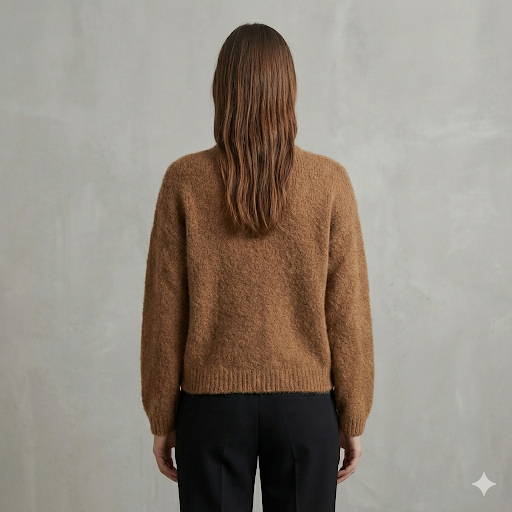 baby alpaca long sleeve Cardigan crew neck art.21502