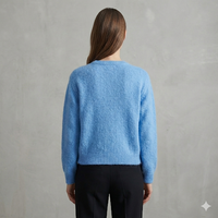 baby alpaca long sleeve Cardigan crew neck art.21502