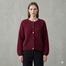 baby alpaca long sleeve Cardigan crew neck art.21502