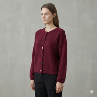 baby alpaca long sleeve Cardigan crew neck art.21502