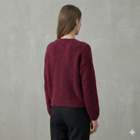 baby alpaca long sleeve Cardigan crew neck art.21502