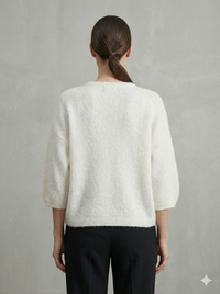 baby alpaca Mid-length sleeve Cardigan crew neck art.21287