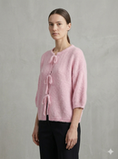 baby alpaca Mid-length sleeve Cardigan crew neck art.21287