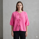 baby alpaca Mid-length sleeve Cardigan crew neck art.21287