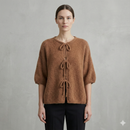 baby alpaca Mid-length sleeve Cardigan crew neck art.21287