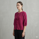 baby alpaca Mid-length sleeve Cardigan crew neck art.21287