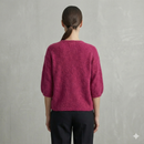 baby alpaca Mid-length sleeve Cardigan crew neck art.21287