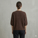 baby alpaca Mid-length sleeve Cardigan crew neck art.21287