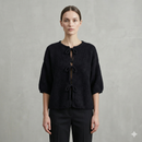 baby alpaca Mid-length sleeve Cardigan crew neck art.21287