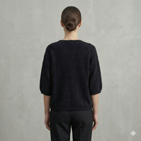 baby alpaca Mid-length sleeve Cardigan crew neck art.21287