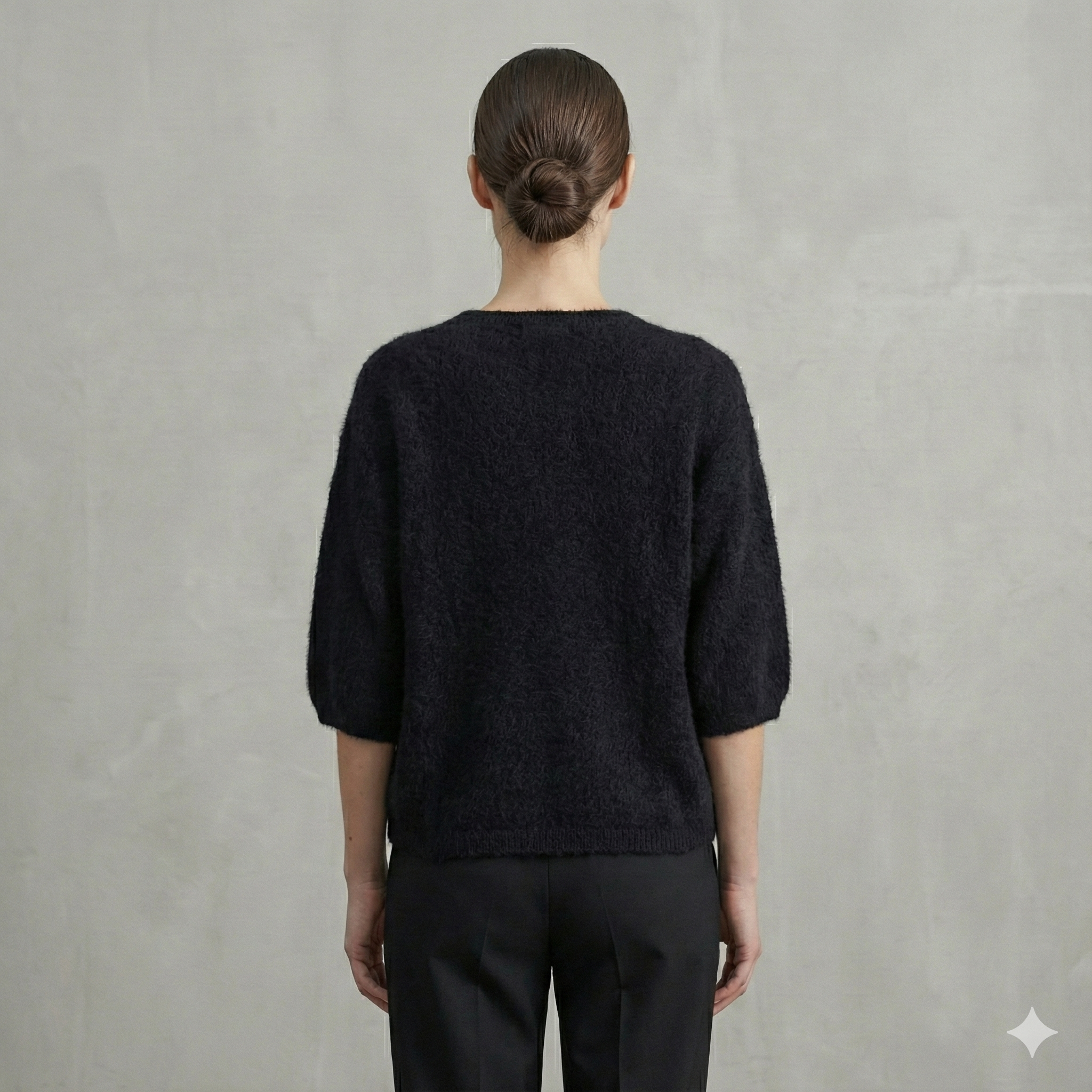 baby alpaca Mid-length sleeve Cardigan crew neck art.21287