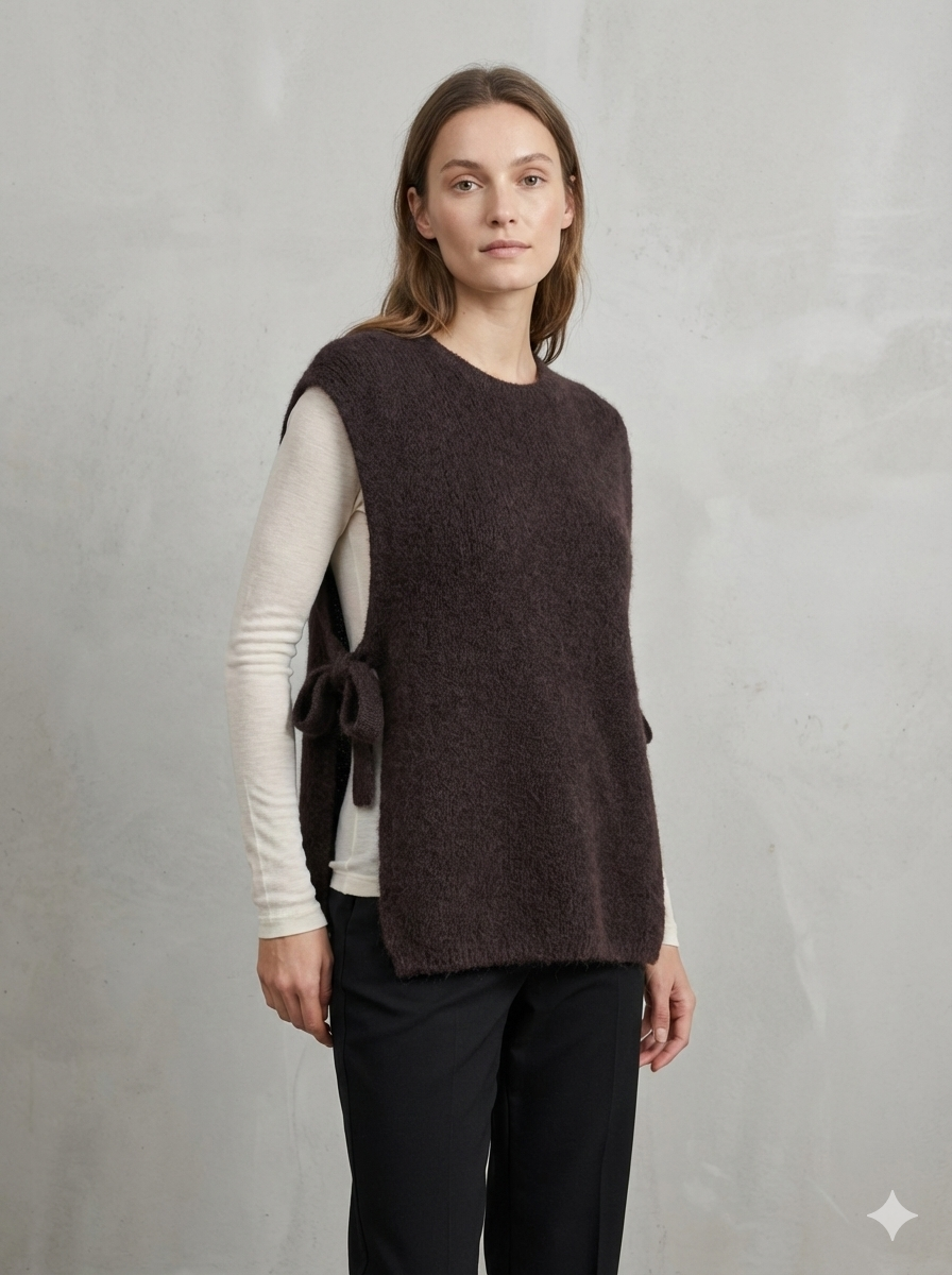 baby alpaca Vest, waistcoat, straps art.21577