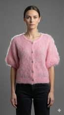 Baby Mohair Short-Sleeve Cardigan Art.21579