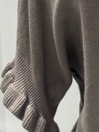 Spring/Summer Sweater, Short Sleeve, Petal-Shaped Sleeves, V-Neck, Casual art.sy8193