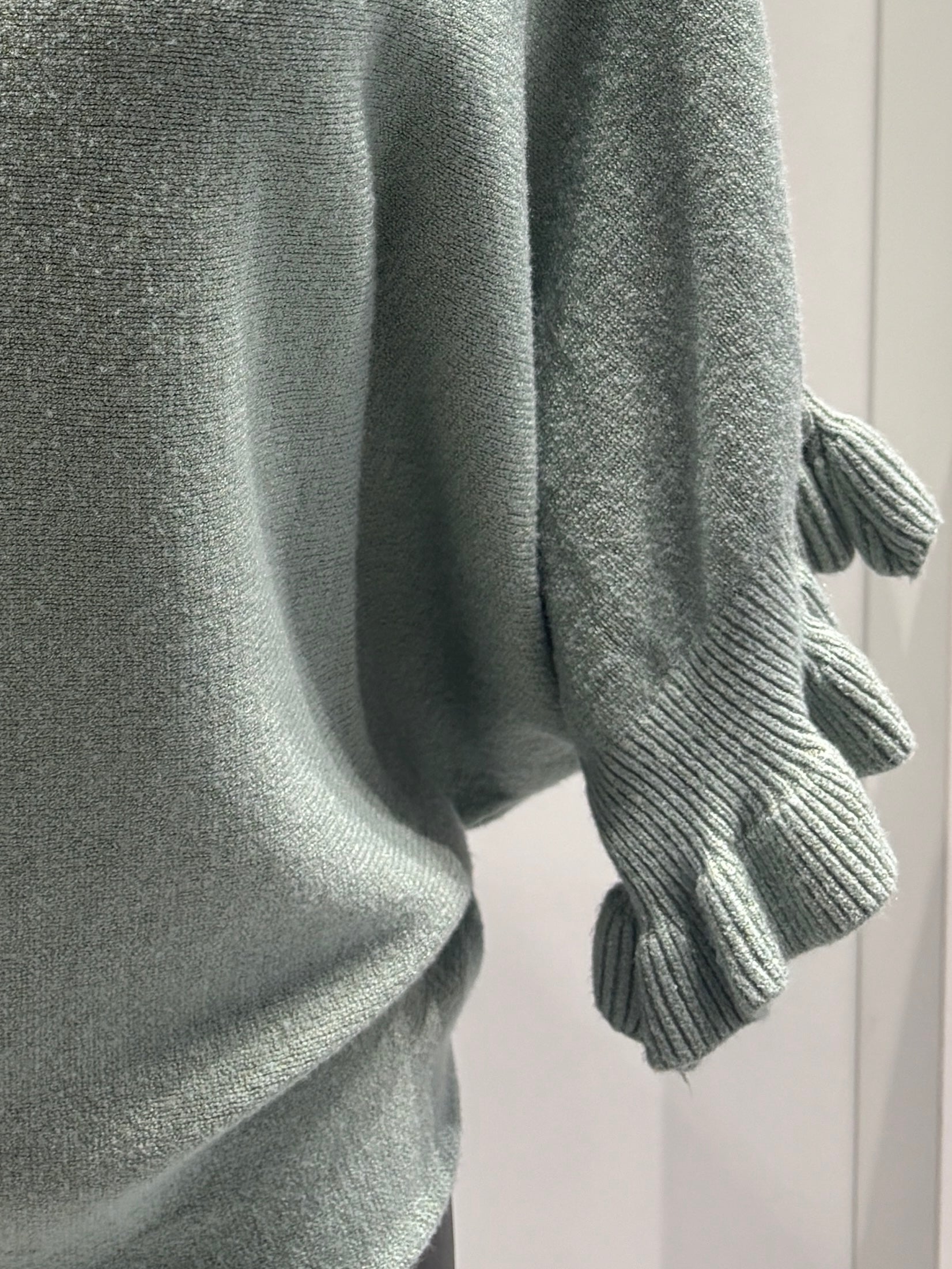 Spring/Summer Sweater, Short Sleeve, Petal-Shaped Sleeves, V-Neck, Casual art.sy8193