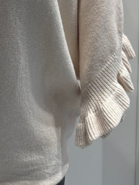 Spring/Summer Sweater, Short Sleeve, Petal-Shaped Sleeves, V-Neck, Casual art.sy8193