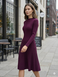 Long skirt sweater with fitted waist and long sleeves art.5201